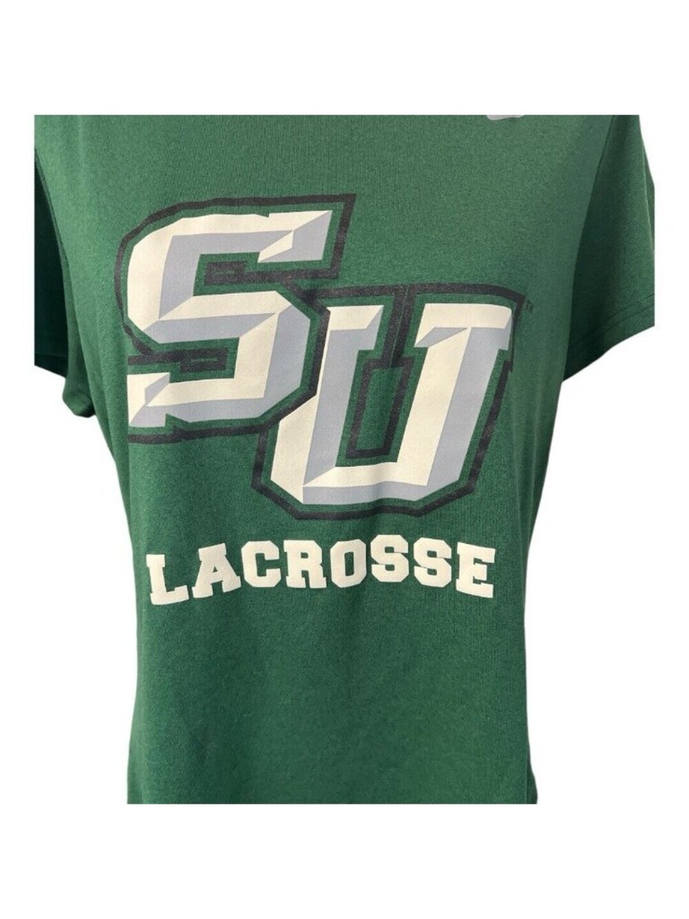 Nike Womens Dri-Fit College Lacrosse Shirt~Size Large~Green White Tee   L12 08 - Picture 3 of 11